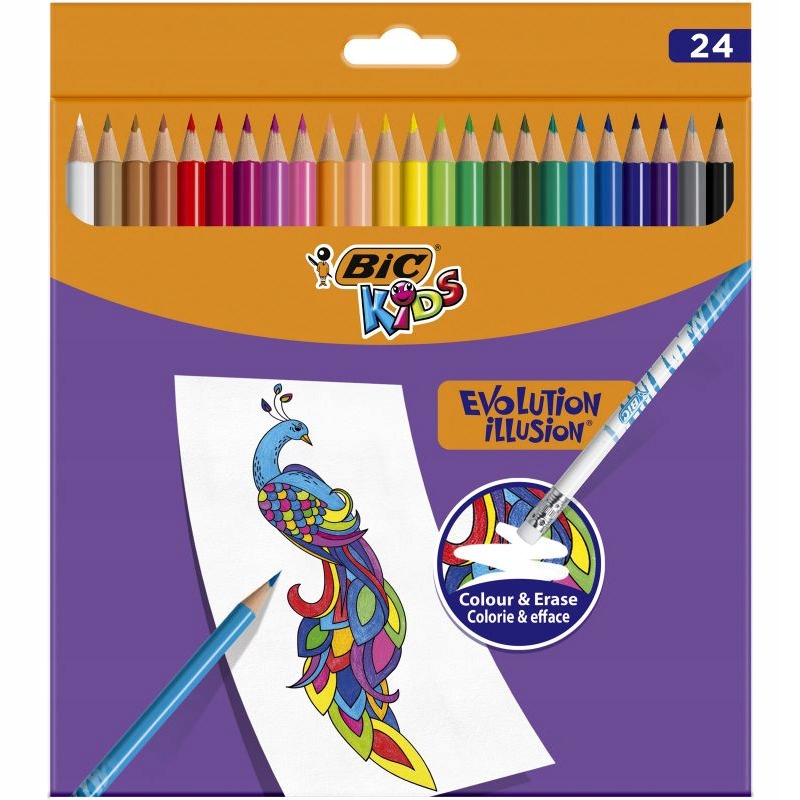 

Kredki zmazywalne ołówkowe 12 kredek Kids Bic