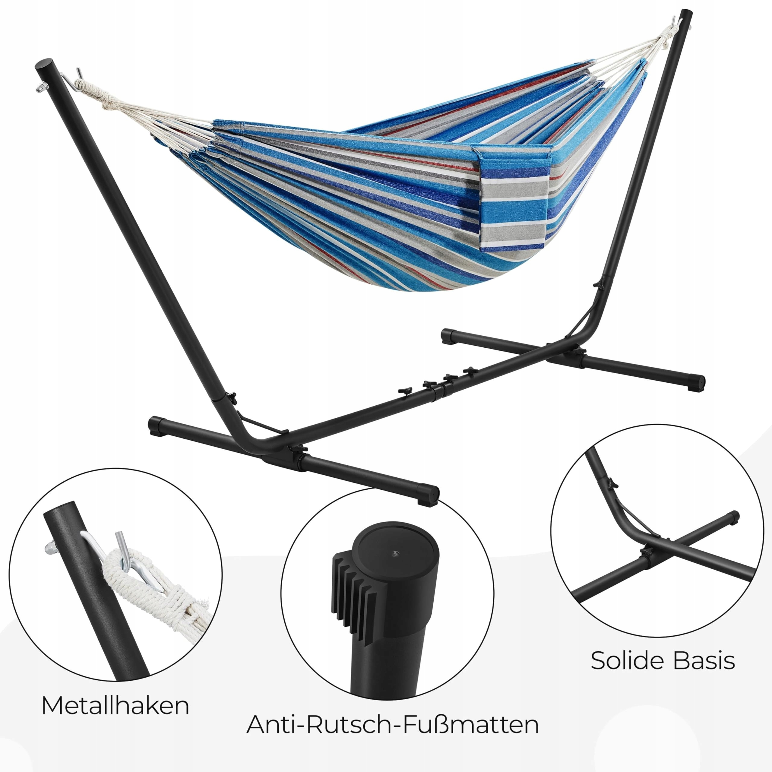 YAHEETECH Hamak Zestaw Dwuosobowy 205kg Wewnątrz/Zewnątrz — miniatura 5