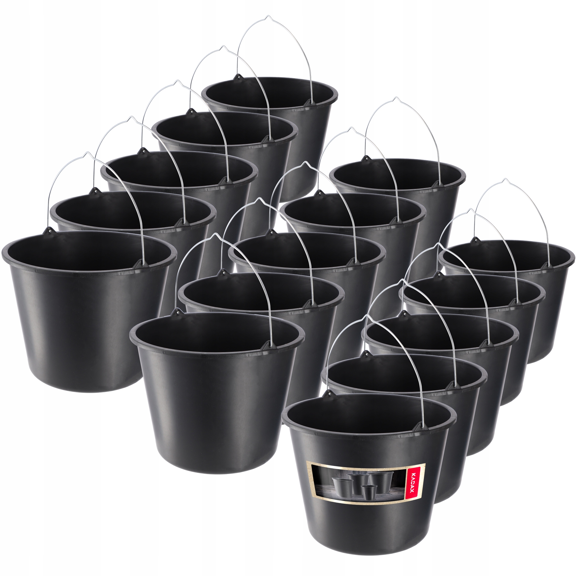 Stavební Kbelík 12L Hospodářský Plastový Zahradnický Silný Kbelík 15 ks