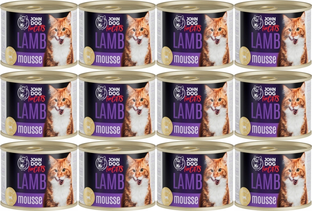 Levně John Dog for Cats Pěna Jehněčí 12 x 200 g