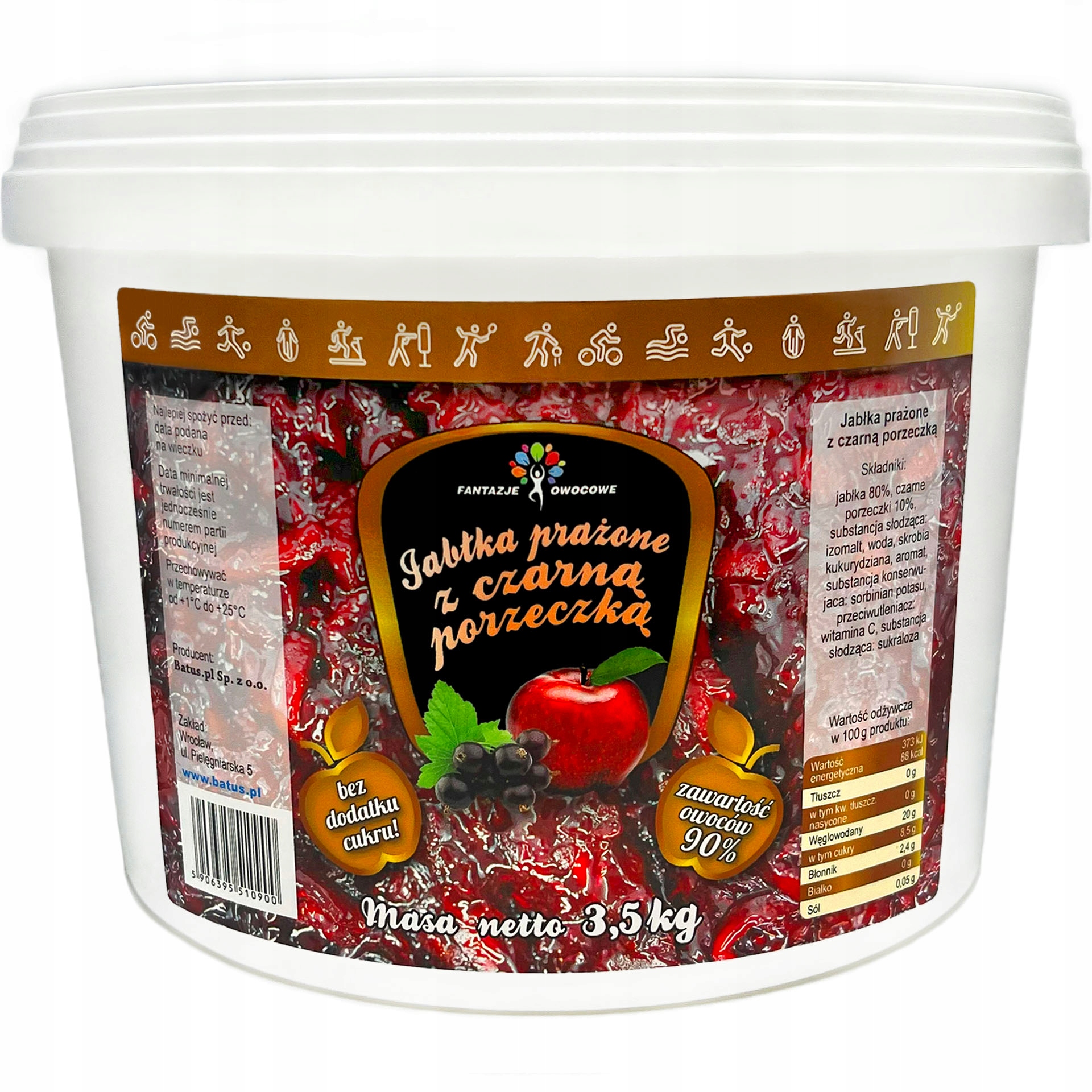 Levně Jablka Pražená S Černým Rybízem Bez Cukru Fruželina 3,5 Kg