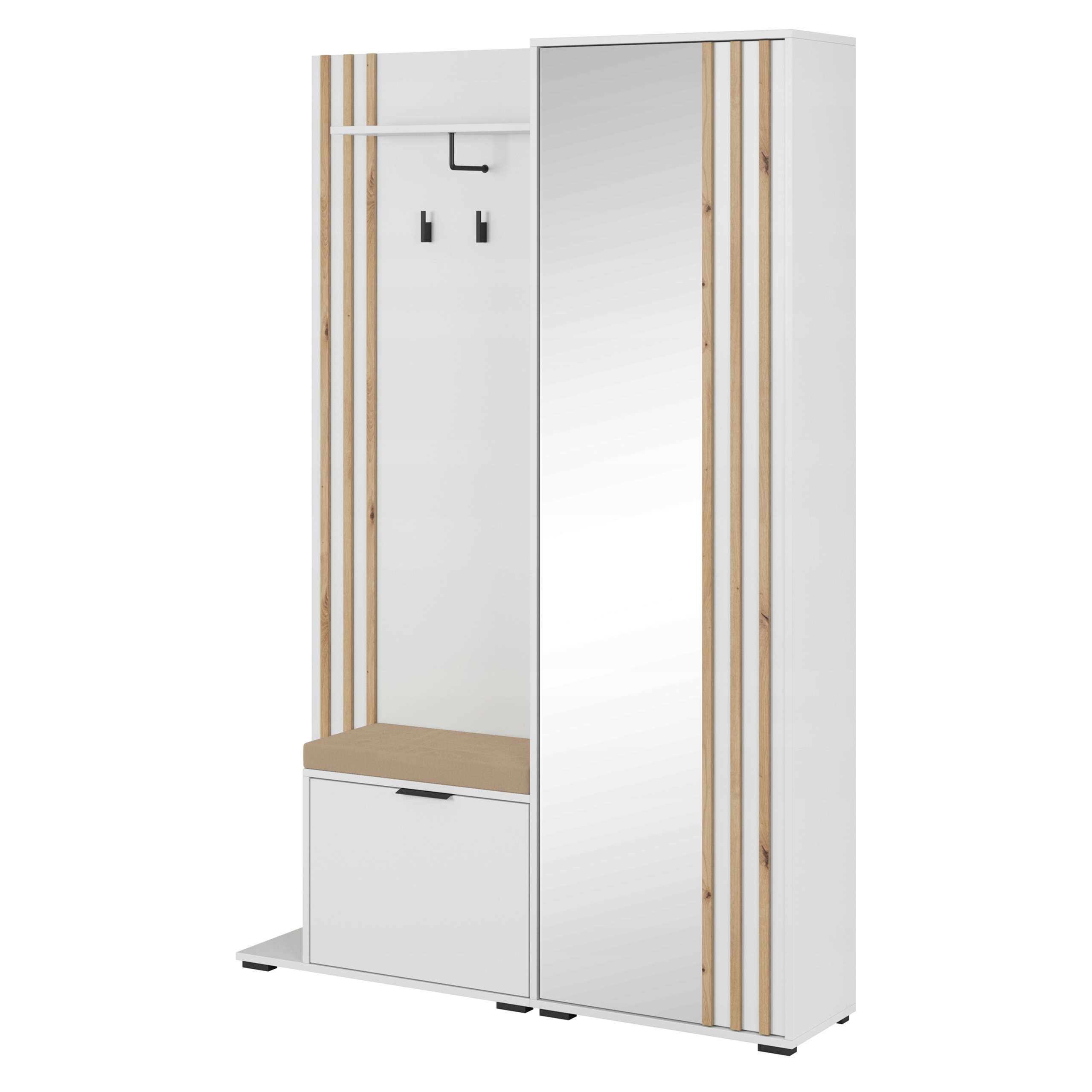 Šatní skříň Neliana 131/192/40 cm do předsíně Moderní bílá