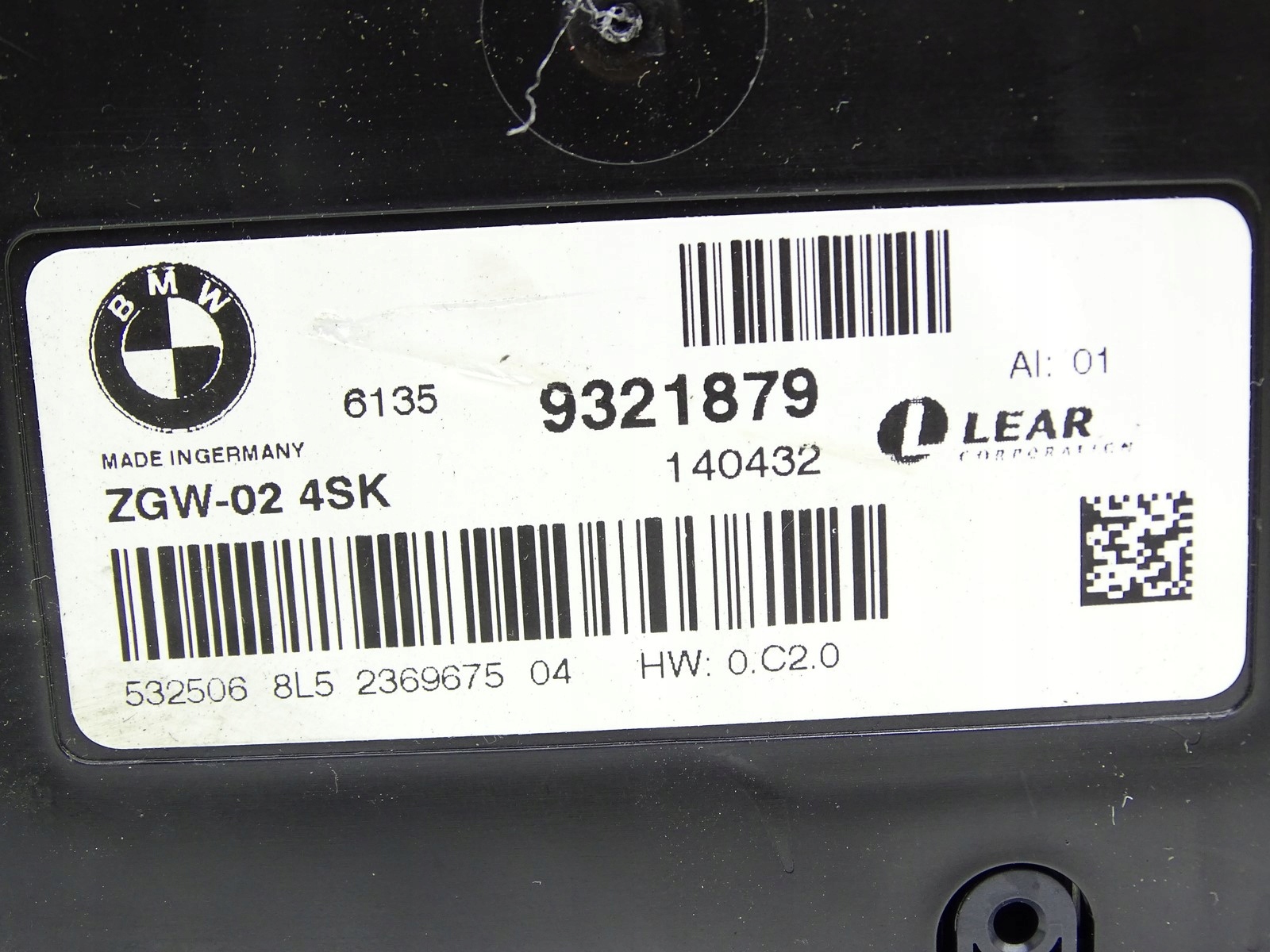 module control unit ZGW BMW 5 F10 F11 9321879