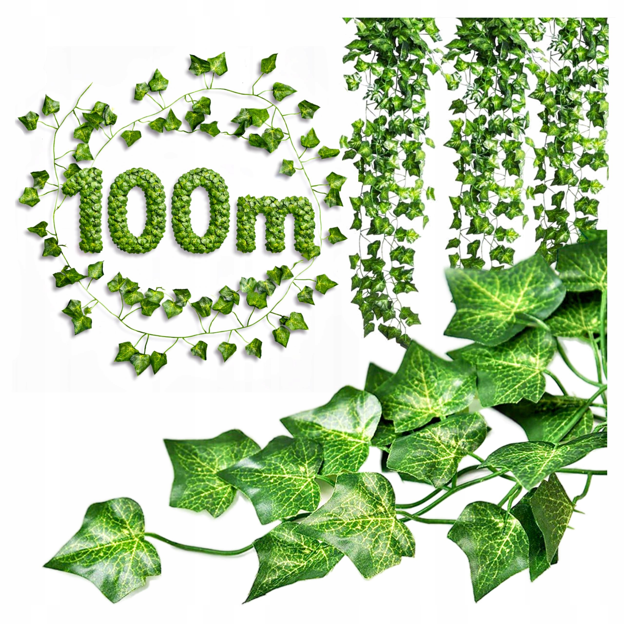 Umělý Břečťan 48 Ks 100 M Na Balkon Terasa Stěna Listy Popínavé Rostliny 4X4 CM