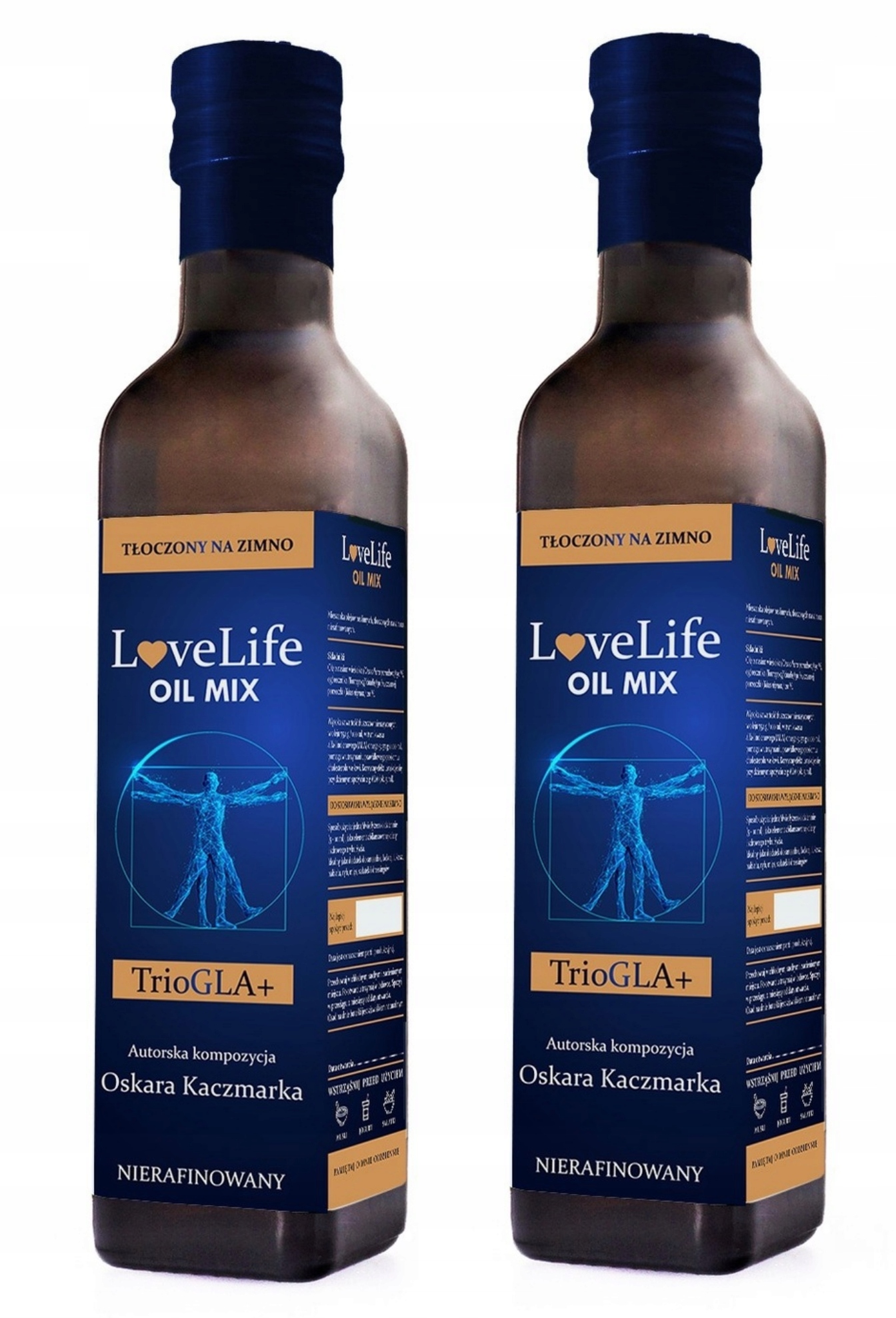 TrioGLA+ Olej z Wiesiołka, Ogórecznika i Porzeczki 250ml x2 LoveLife Zestaw
