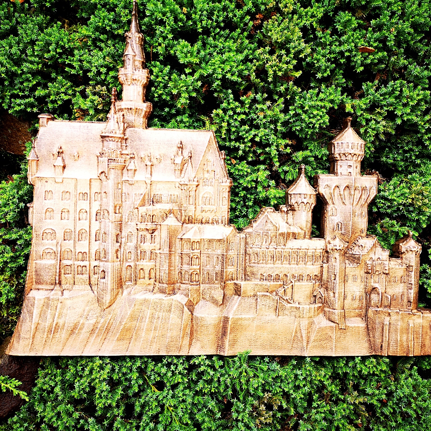 Obraz zámek Neuschwanstein reliéf hradu 40cm