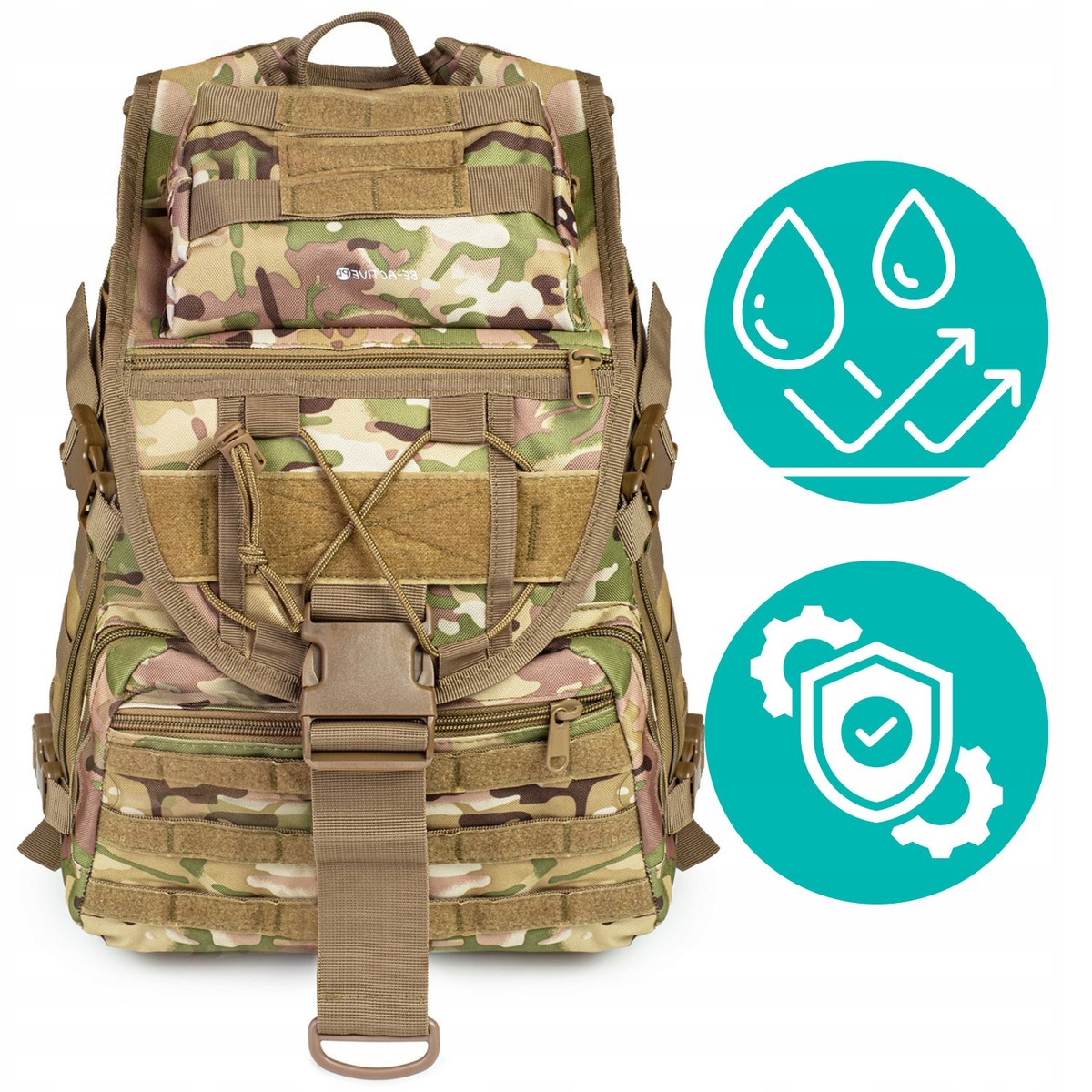 Batoh s vojenskou klopou, 40 litrů přežití