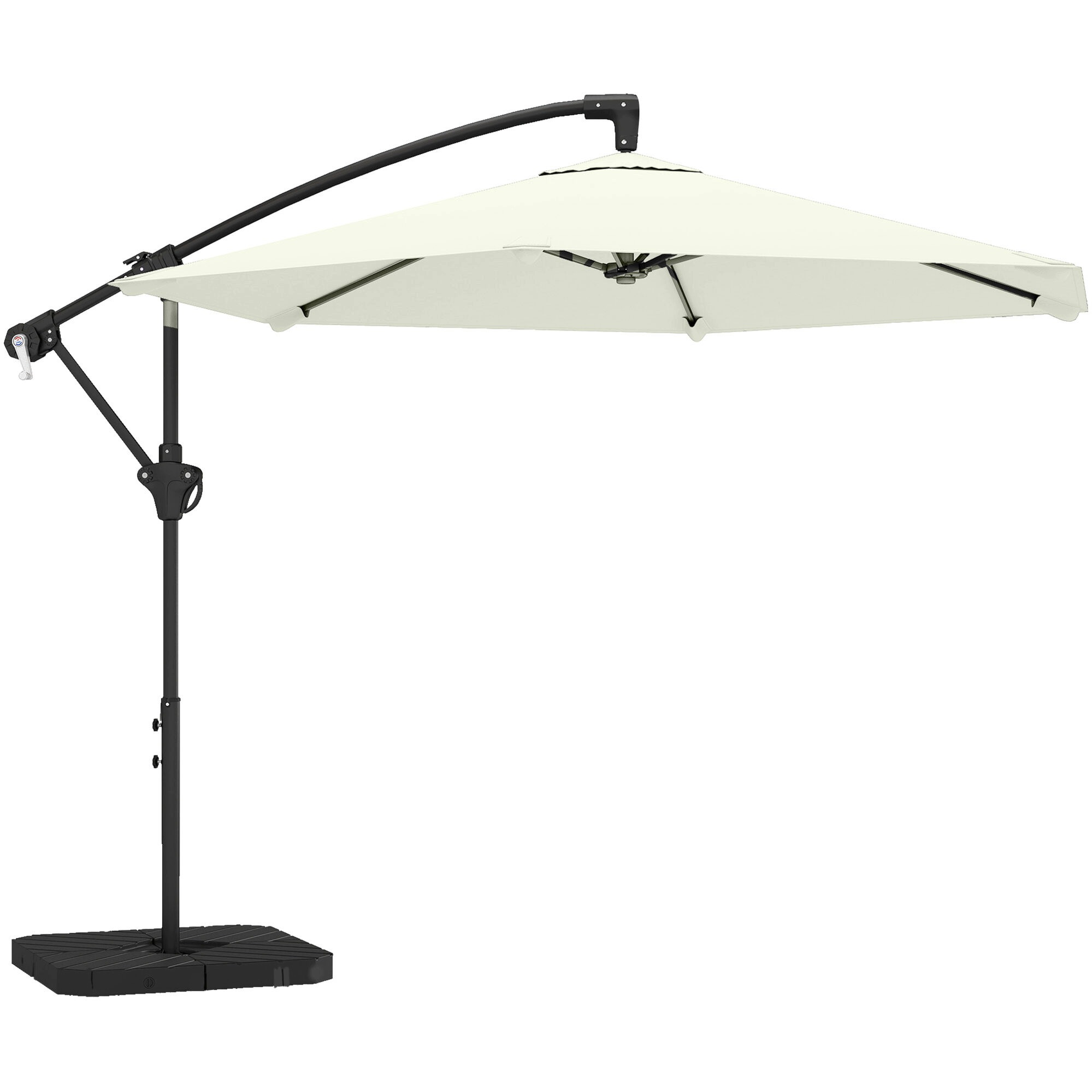 Parasol Ogrodowy biały 295 x 242 cm