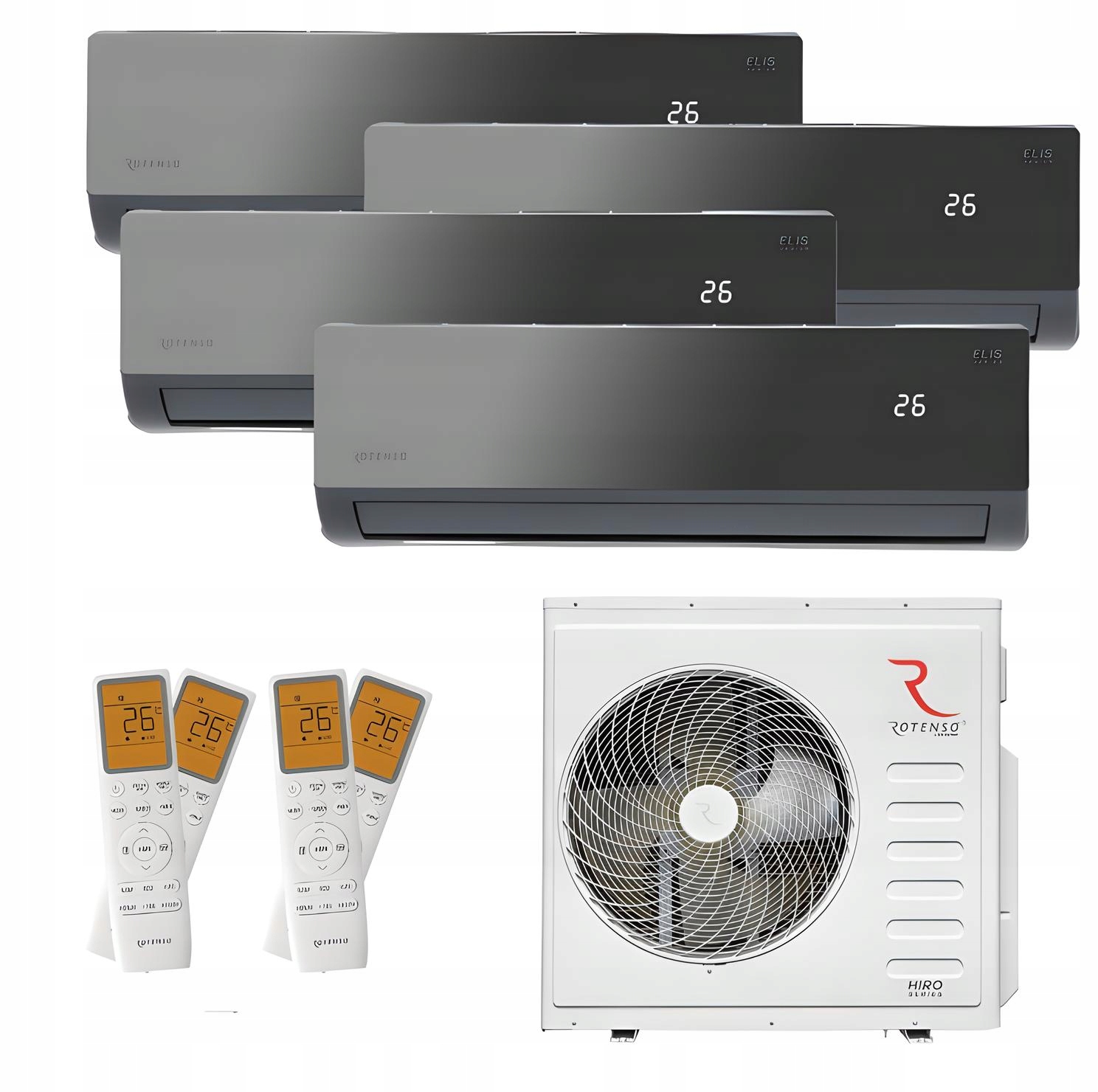 Klimatyzacja Multisplit Rotenso 3x2,6+3,5kW Elis Wifi do domu 120m2
