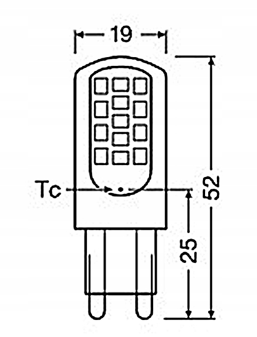 ŻARÓWKA LED 4,2W=40W G9 470LM OSRAM barwa ciepła Rodzaj gwintu G9