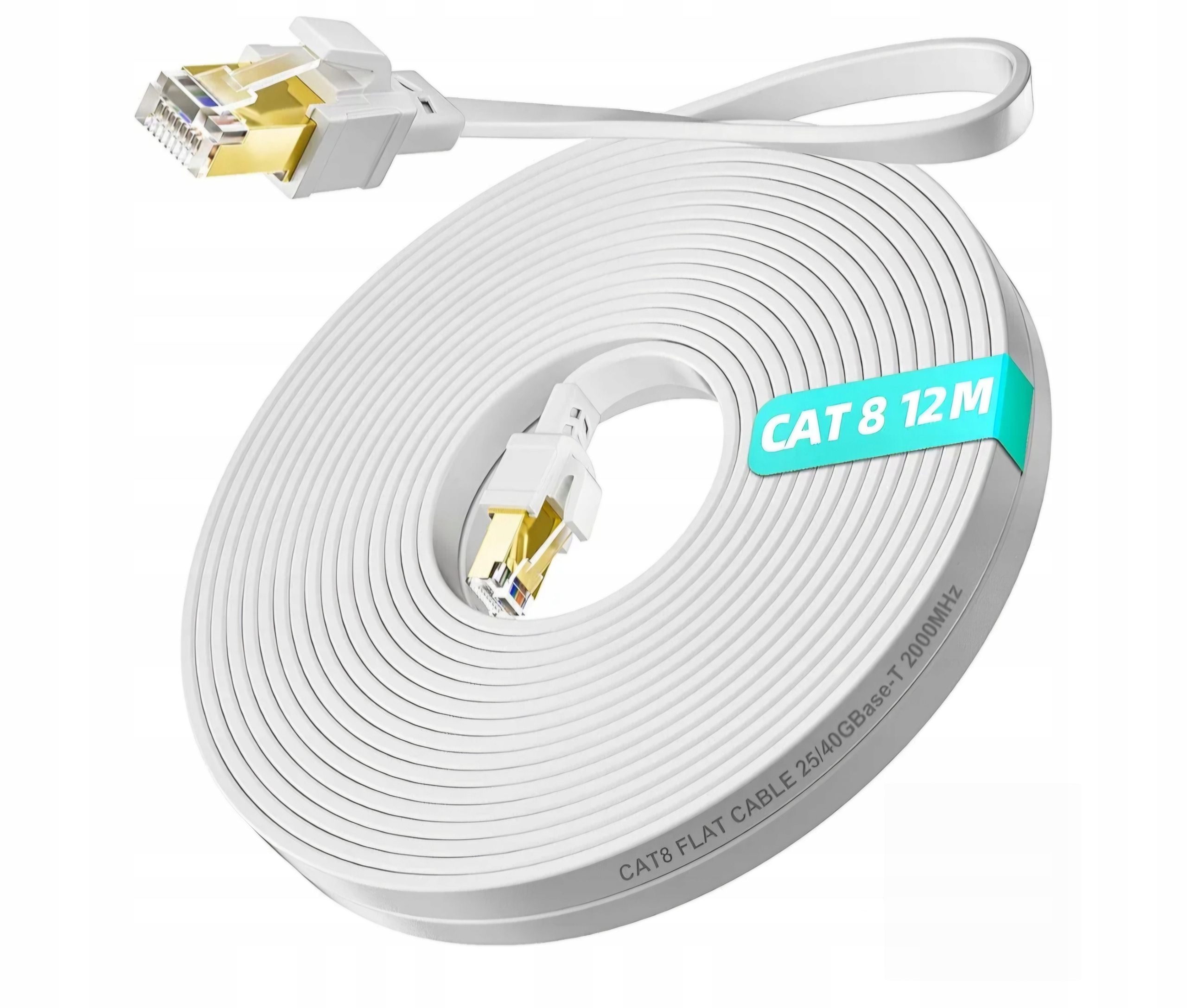 Kabel Lan Cat 8 12 m Ethernet 40 Gb/s 2000 MHz