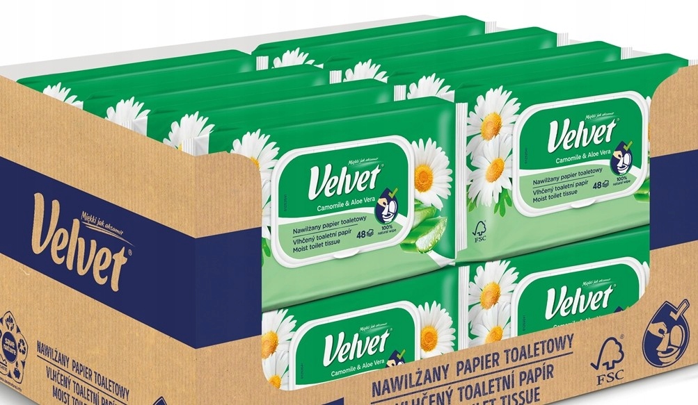 

16x Velvet Rumianek nawilżany papier toaletowy zgr