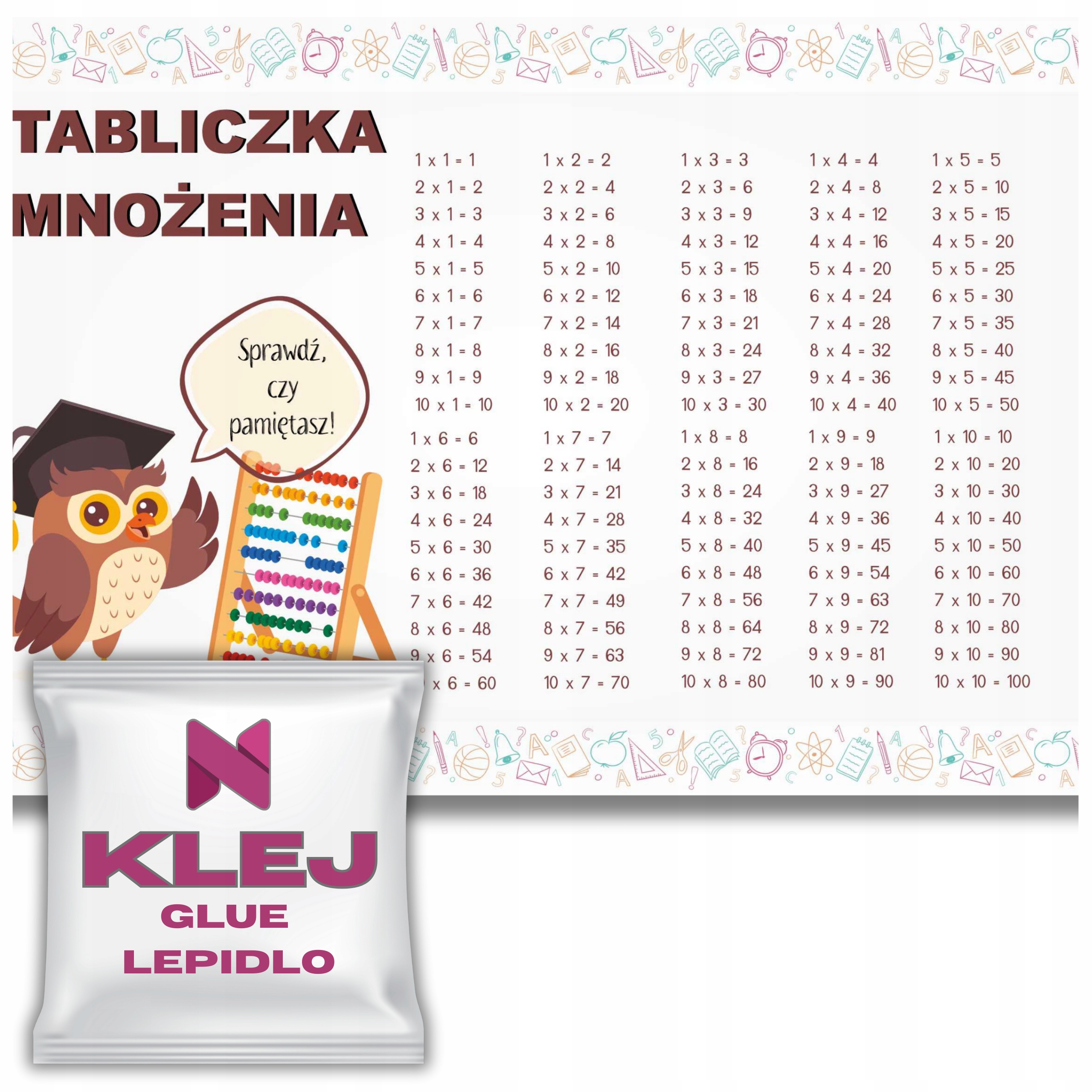 Fototapeta Tabulka násobení Tapeta do školy Výukové pomůcky 260x390