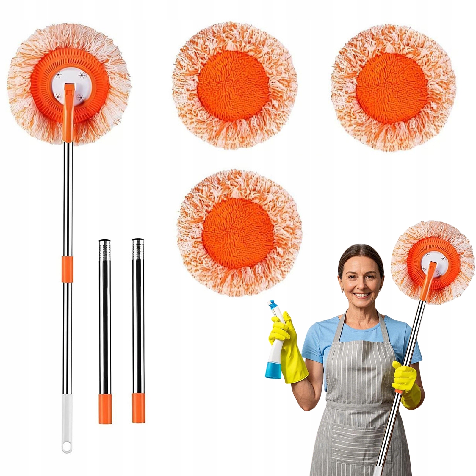 Levně Nastavitelný Rotační Mop O 360 Stupňů Pro Čištění Podlah, Sada S Mopem