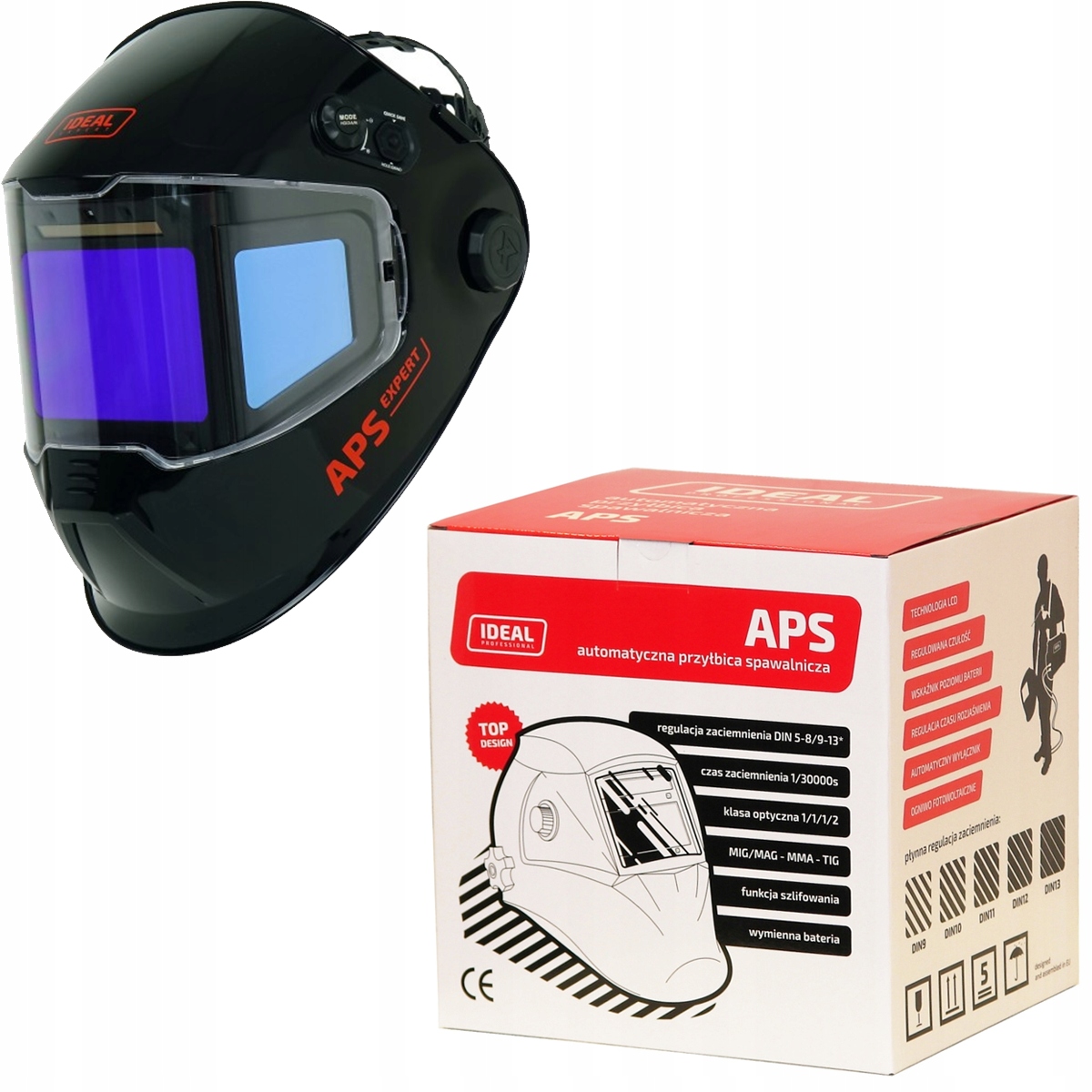 Ideal Przyłbica spawalnicza automatyczna Expert Panorama TrueView Czarna