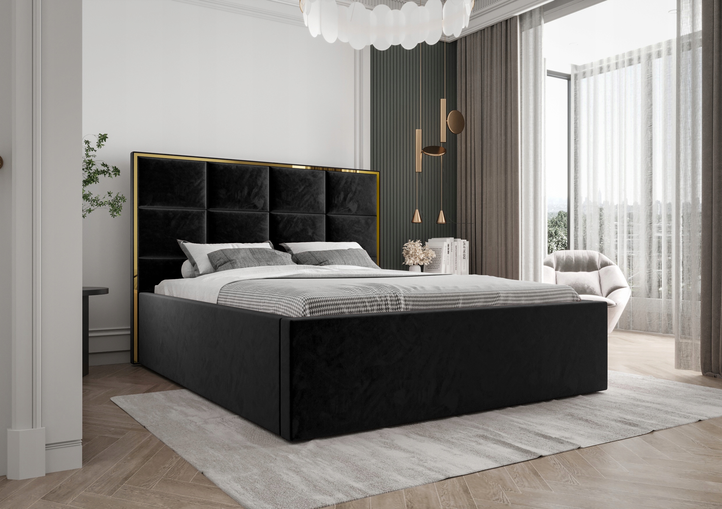 Lůžko 180x200 Zlatá Elegance dvojitý rámeček Zlatá Stříbrná krabička Cz