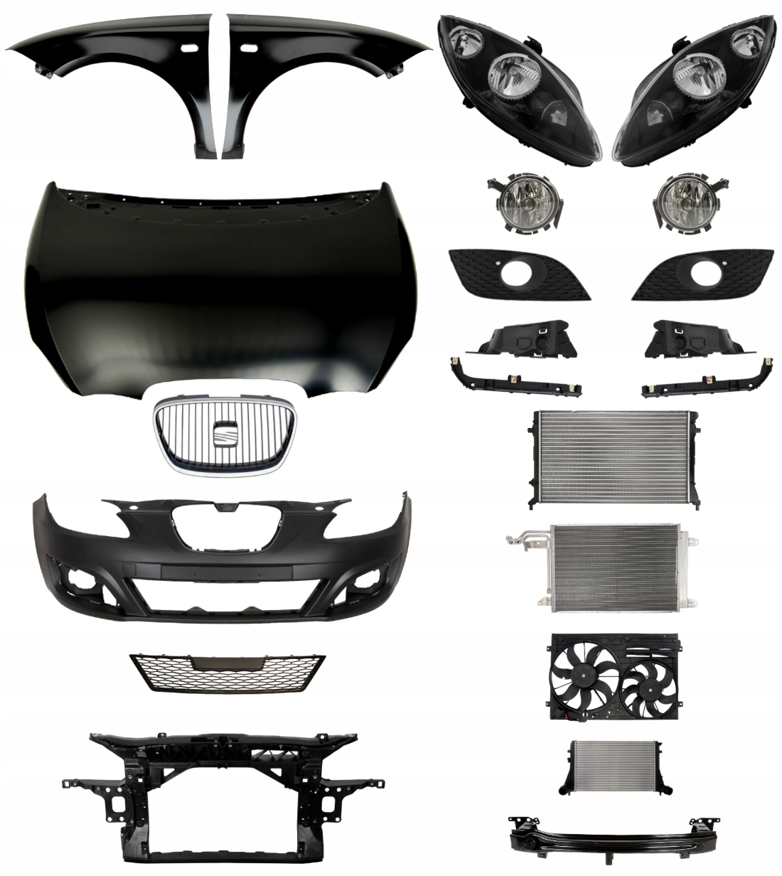 Seat Leon 09-12 Zderzak Pas Maska Błotnik ZESTAW CZĘŚCI