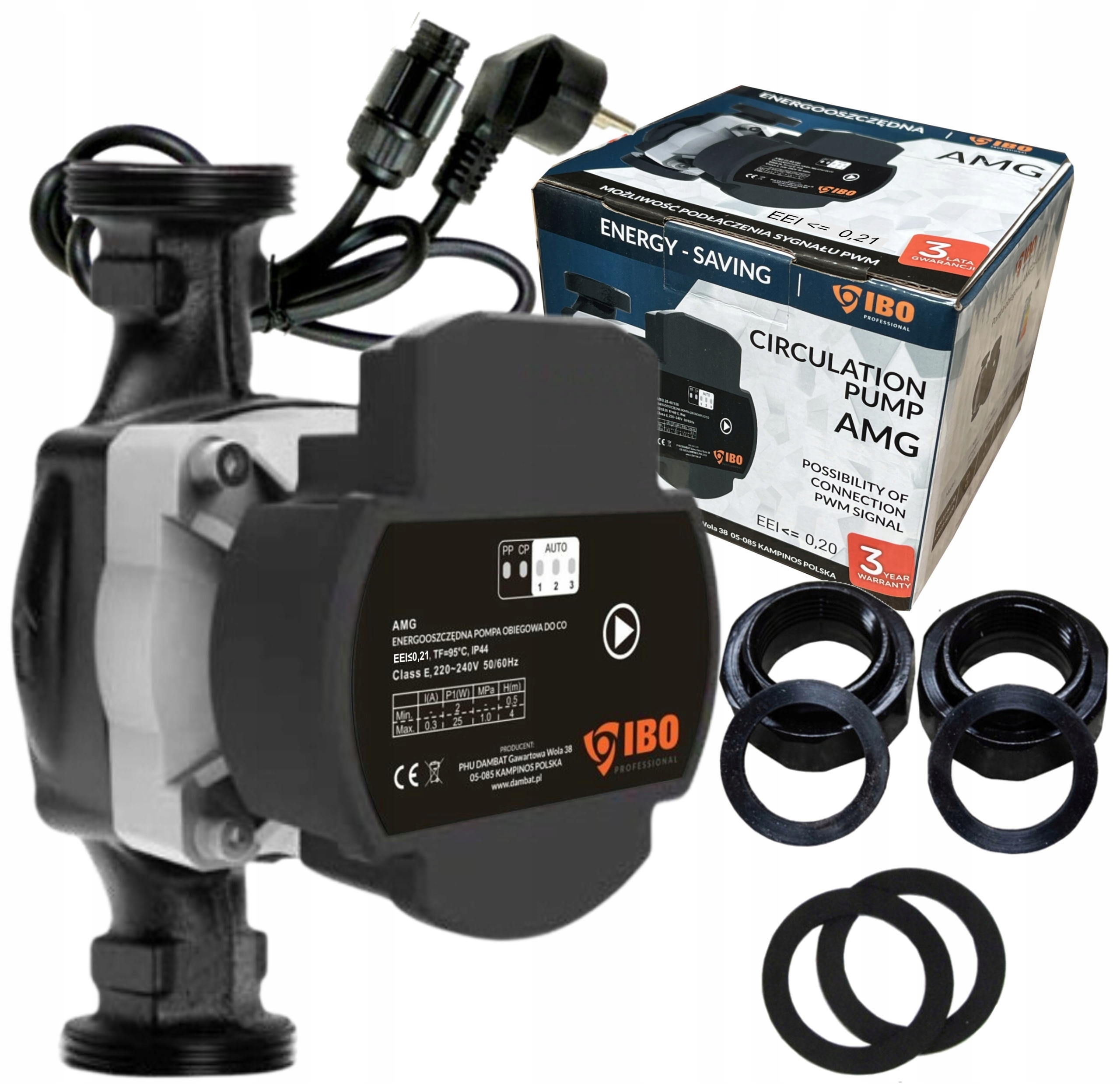 Ibo Amg 25-80/180 Pwm Cirkulačná Pumpa Energeticky Úsporná Elektronická Skrutka