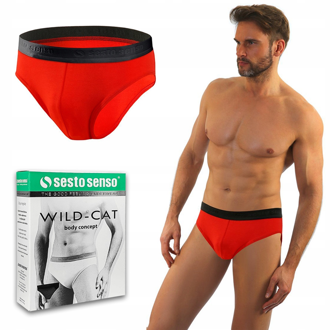 

Sesto Senso Wild Cat przewiewne slipy męskie - XXL