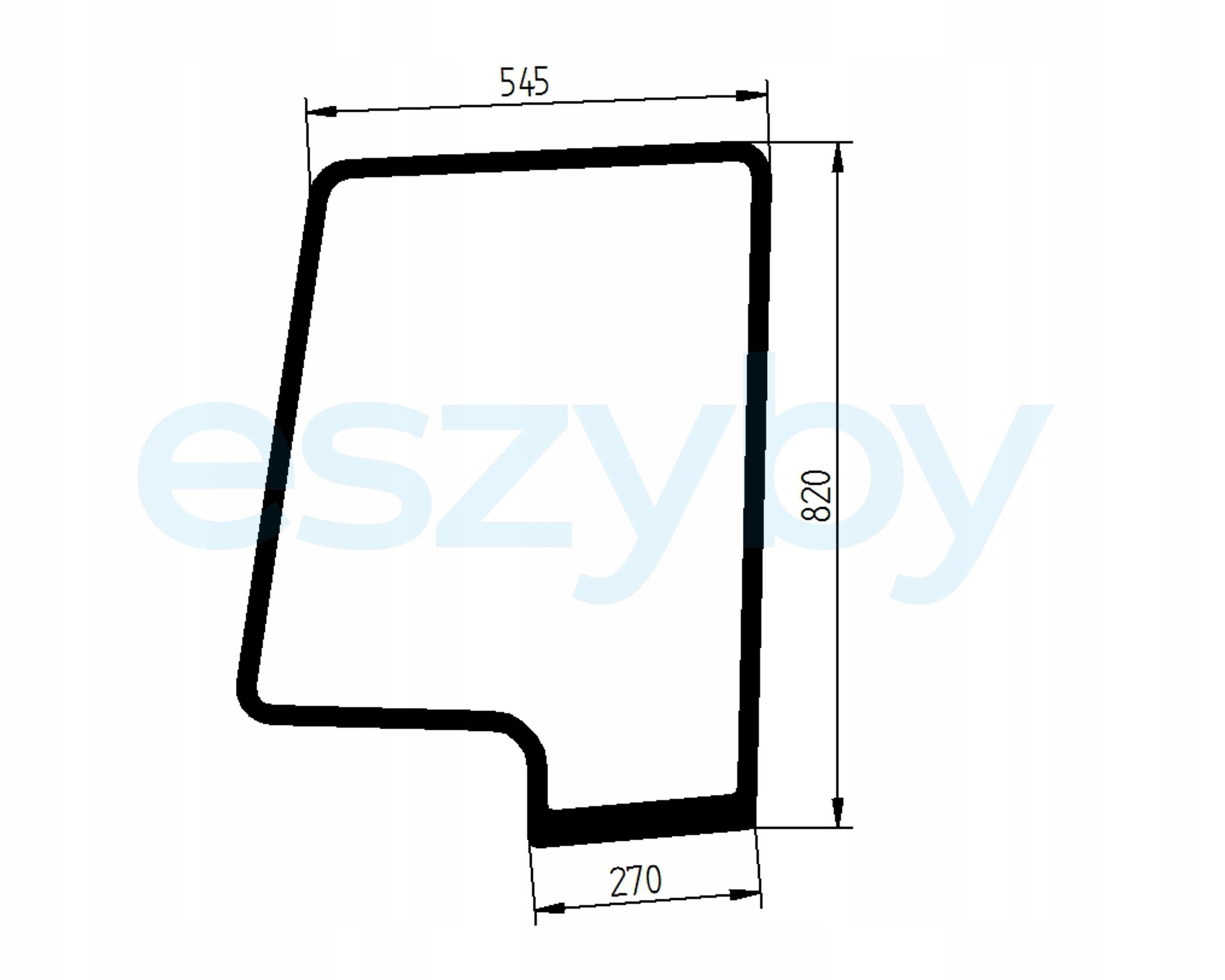 sklo minibagr Kubota KX057-4 horní dveře