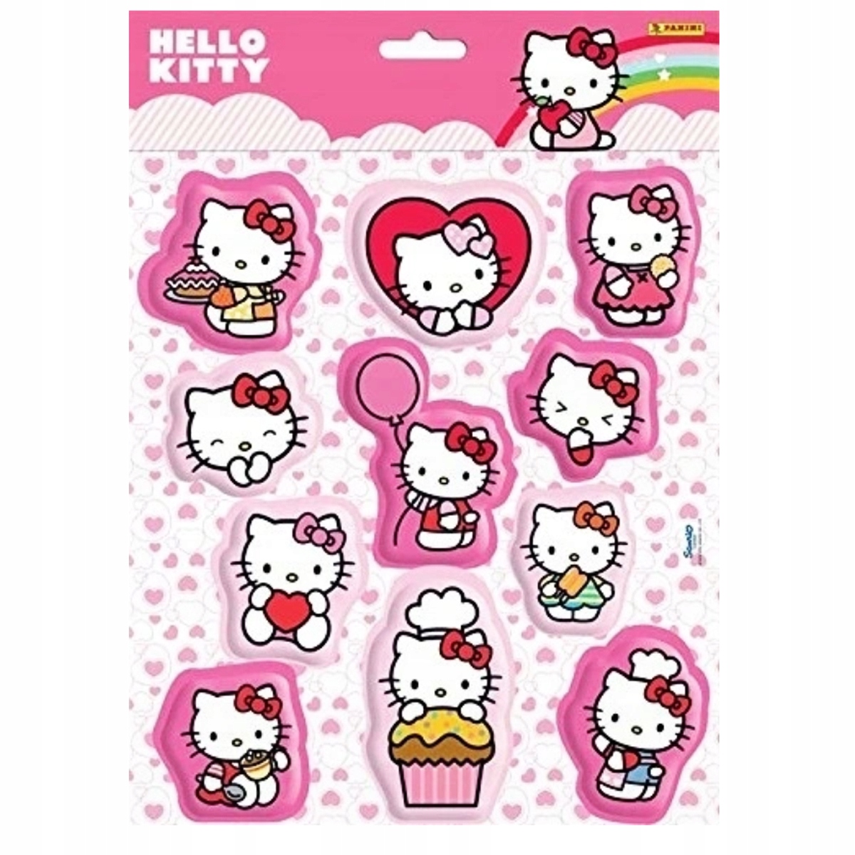 

Naklejki Hello Kitty Wypukłe 3D Kotek 11szt Różowe