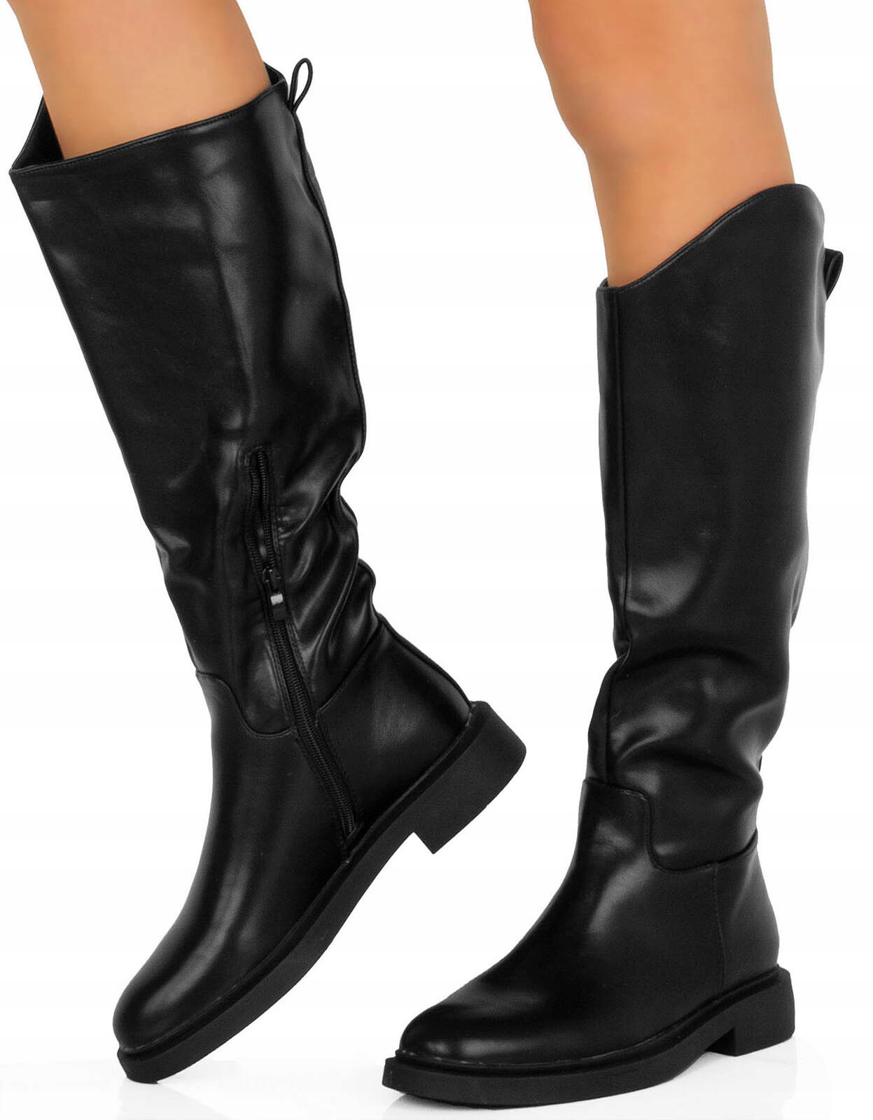 7885 CZARNE KOZAKI OCIEPLANE OFICERKI SKÓRZANE Z FUTERKIEM MUSZKIETERKI 39 EAN (GTIN) 5905606073333