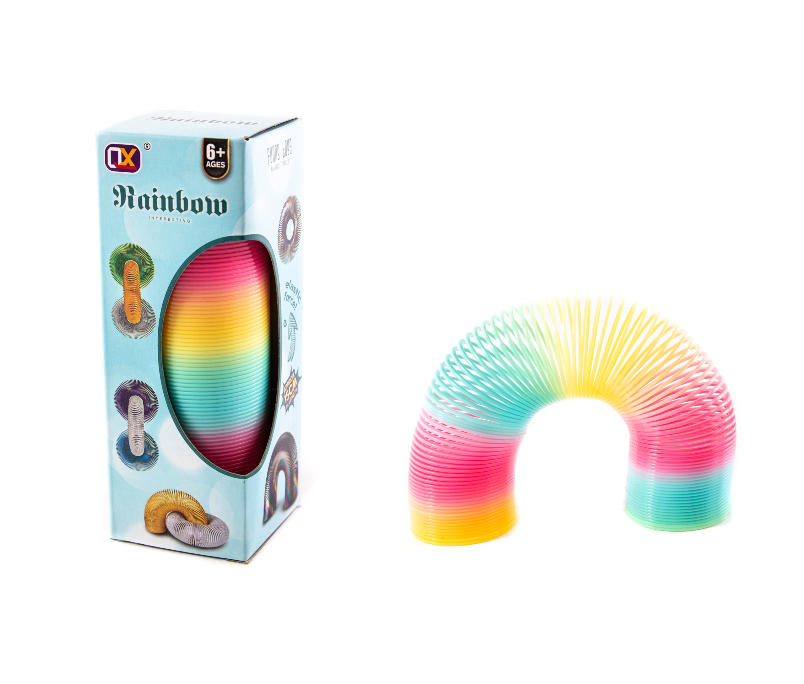 

Magiczna Sprężyna Tęczowa 15CM Gadżet Zabawka