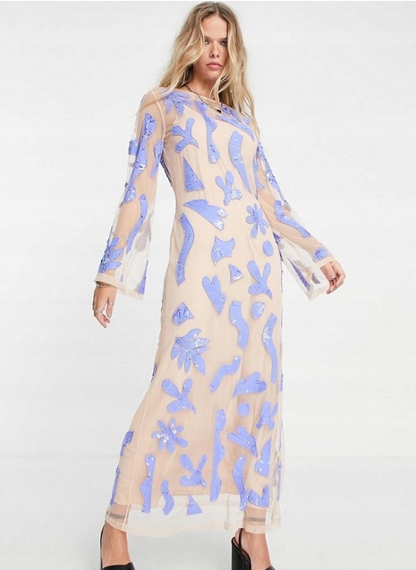 Tylová Flitrová Zdobená Šaty 36 S