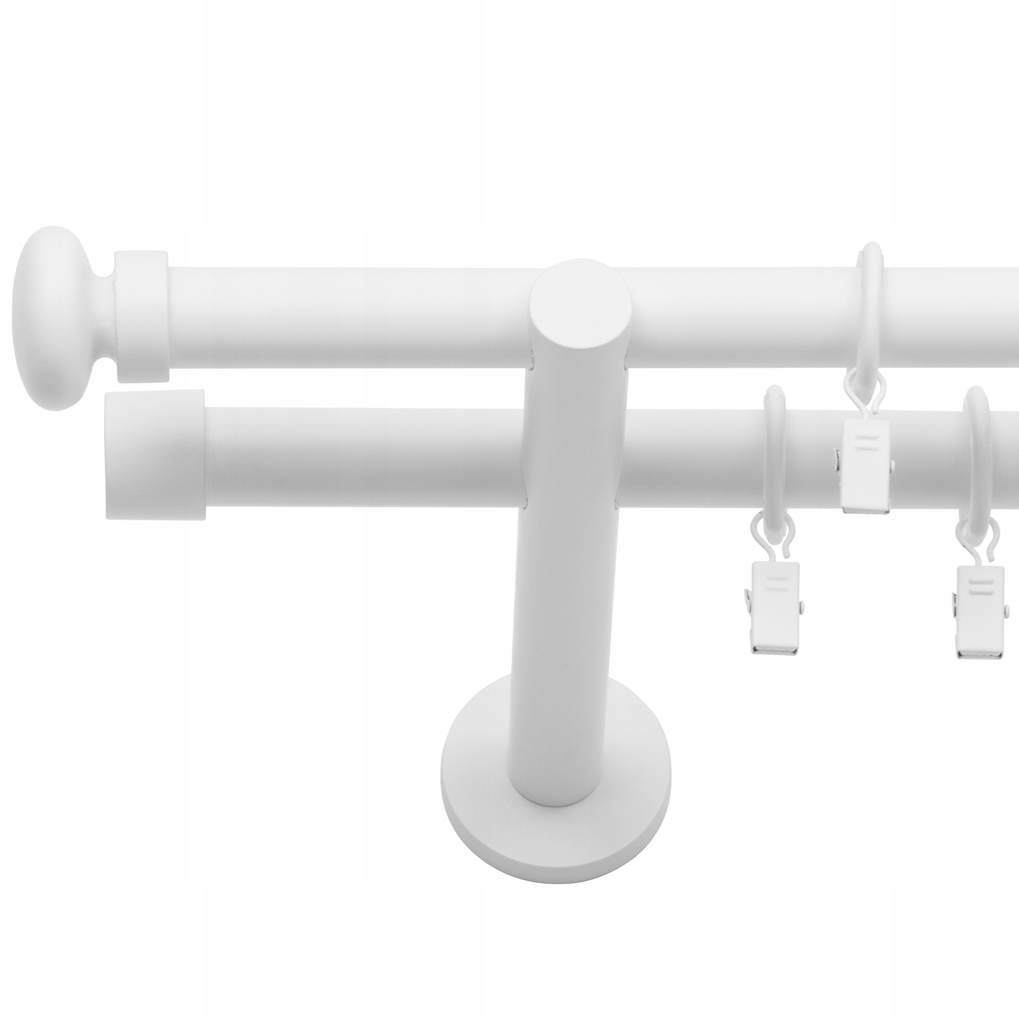 

Karnisz Podwójny Biały Mat Metal 19mm 280cm