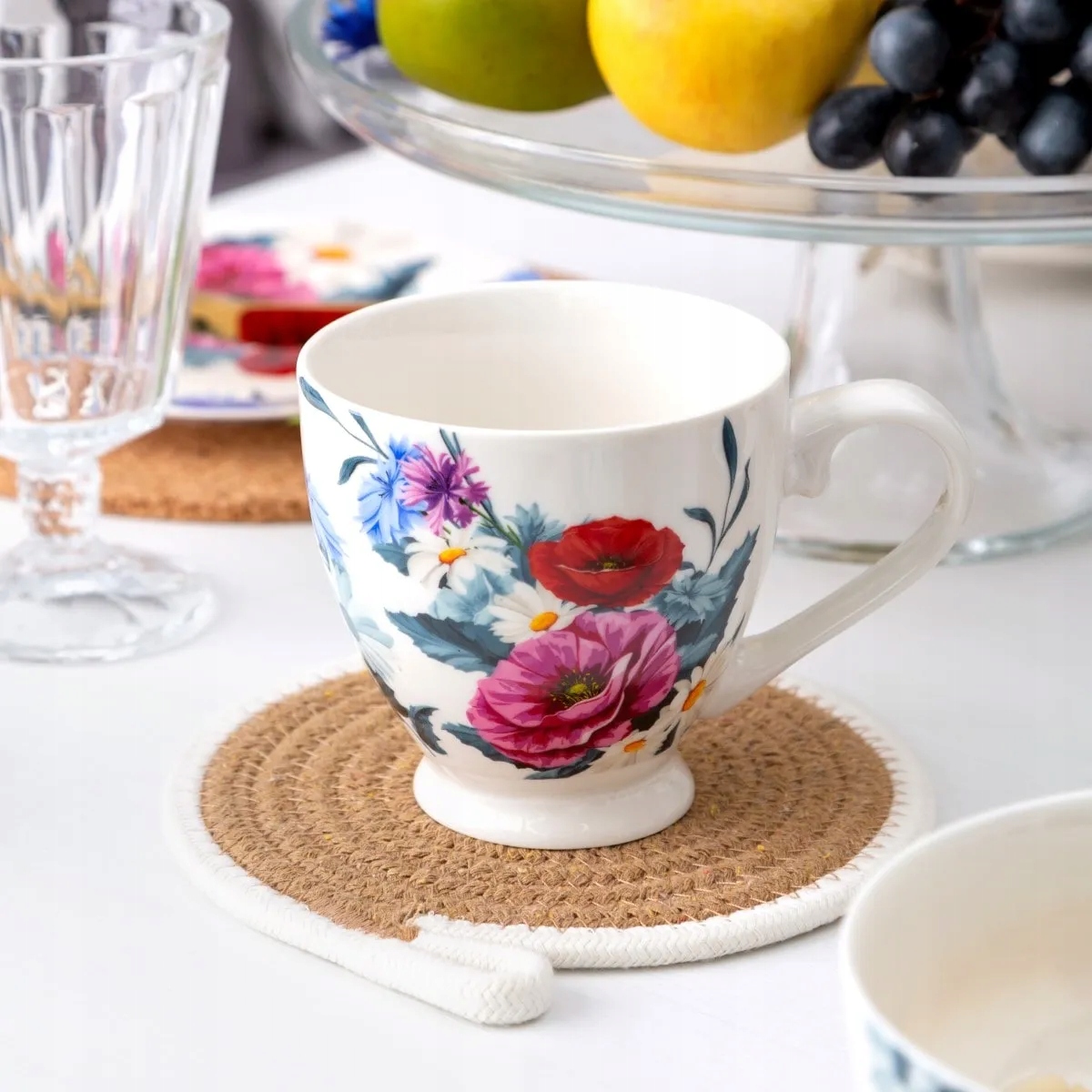 Duża Filiżanka do kawy herbaty porcelana Altom Design Kwiaty Polskie 410 ml Kod producenta 01010041271