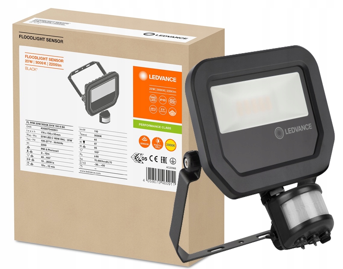 

Ledvance naświetlacz Led 20W 4000K czarna Sensor