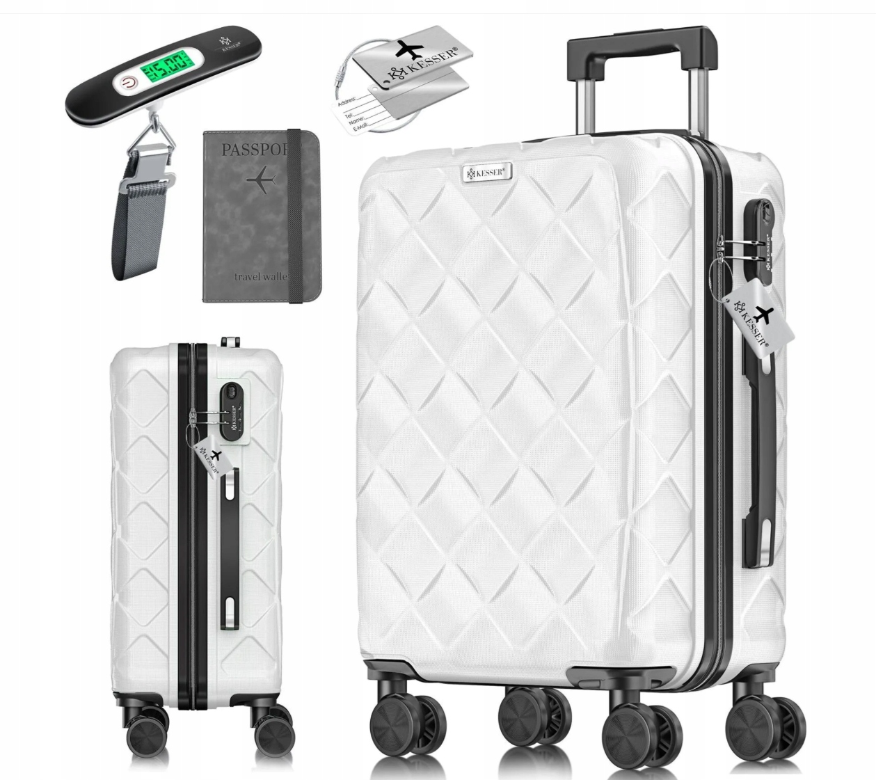 Kesser Walizka twarda duża tworzywo sztuczne Snow Biała 84L kes269
