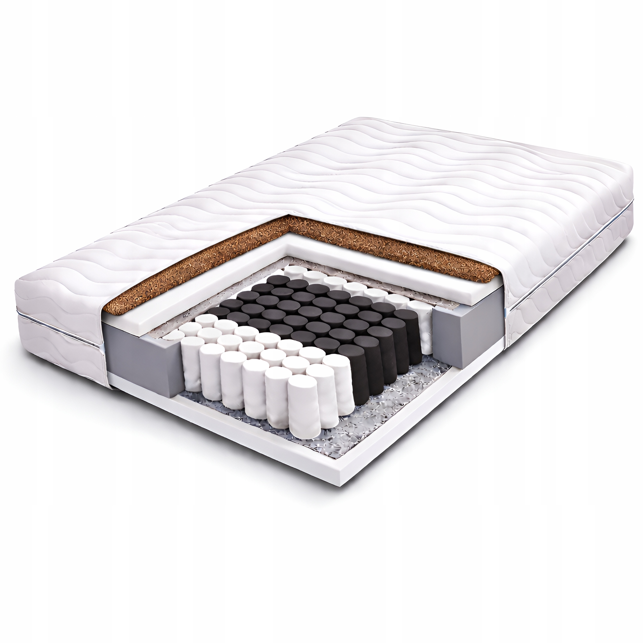 Materac Kokos kieszeniowy 90x195 pocket 7 stref sprężynowy Antyalergiczny