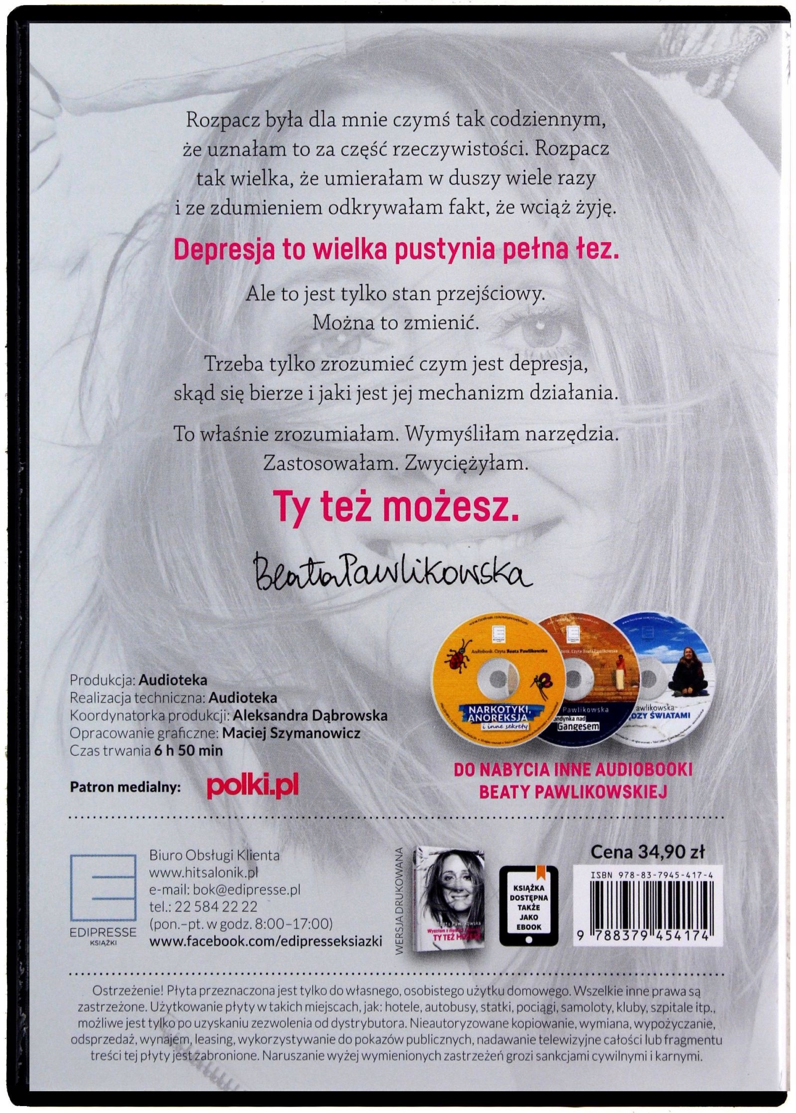 WYSZŁAM Z NIEMOCY I DEPRESJI - BEATA PAWLIKOWSKA [AUDIOBOOK] Stan opakowania oryginalne