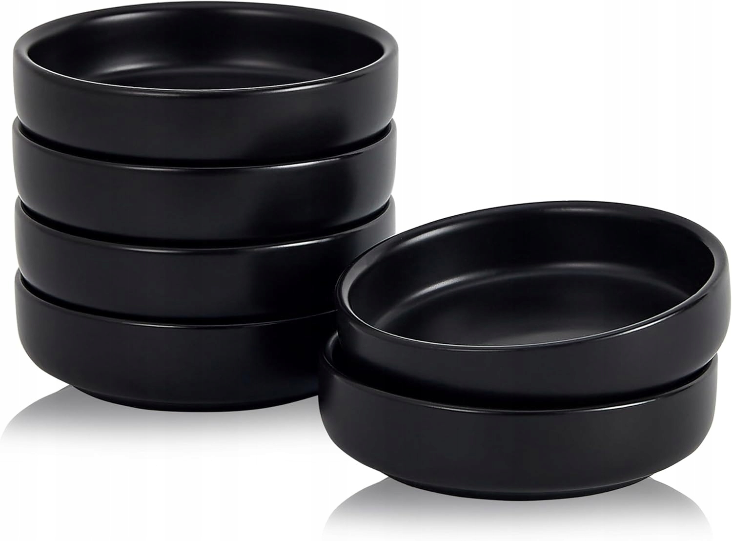 Porcelánové Černé Misky 6 porcelánových dipů 9 Cm sushi kořenící omáčka