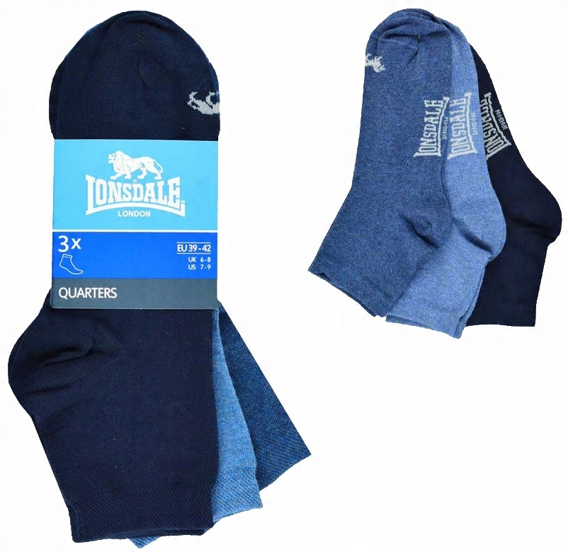 

Lonsdale Skarpetki Zakostki 3PAK Denim/jeans 39/42