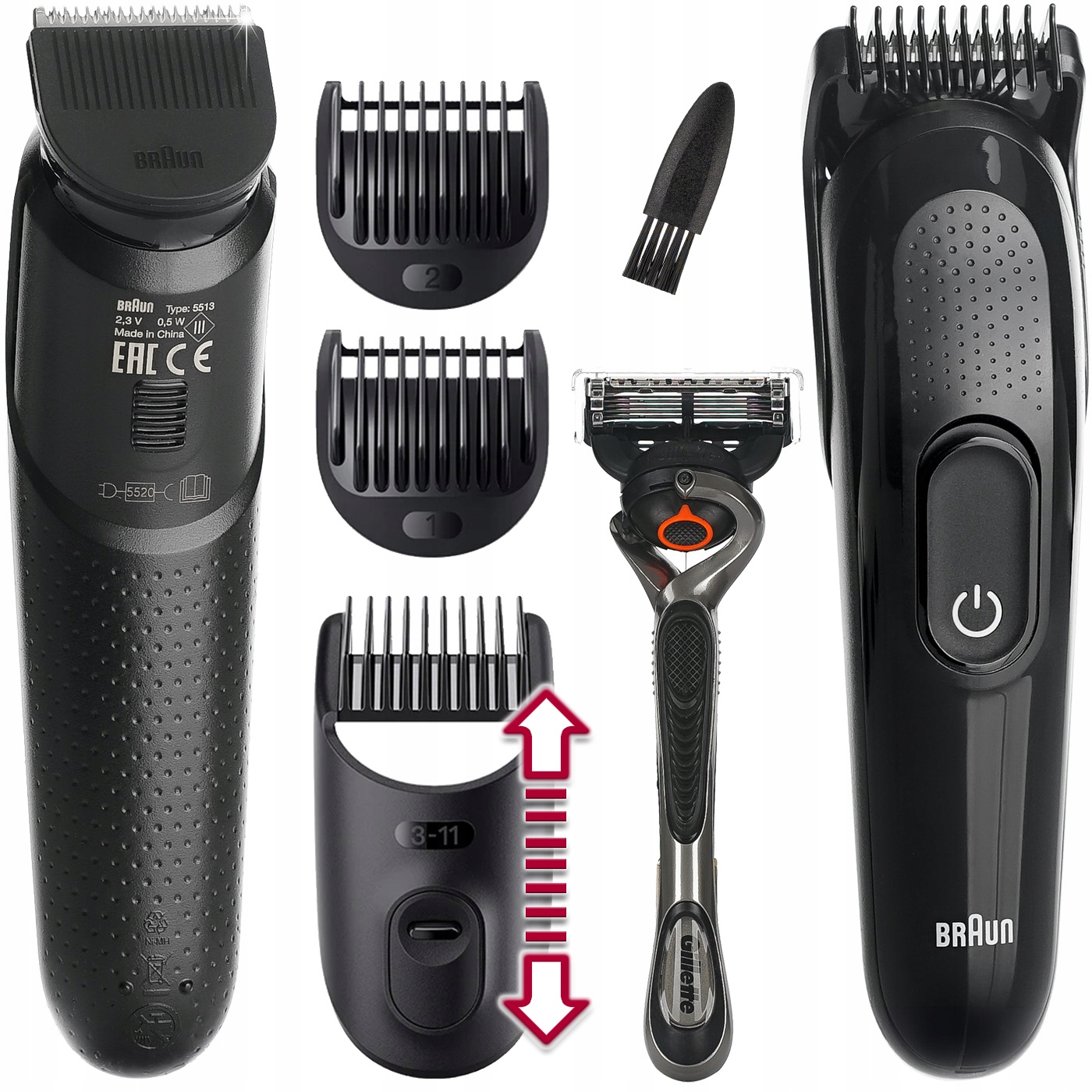 Braun Series 3 Maszynka do włosów, Trymer, Golarka Wszystko w jednym Hq