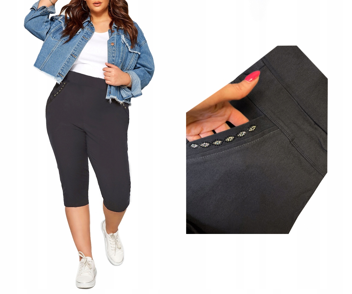 

Spodnie Rybaczki jeans Spodenki stalowy 61 5XL/6XL