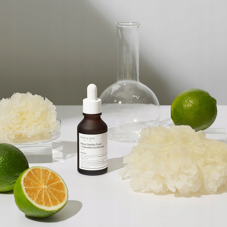 Mary&May Citrus Unshiu + Tremella Fuciformis Serum, 30 ml - Nawilżająco-rozjaśniające serum do twarzy — 5