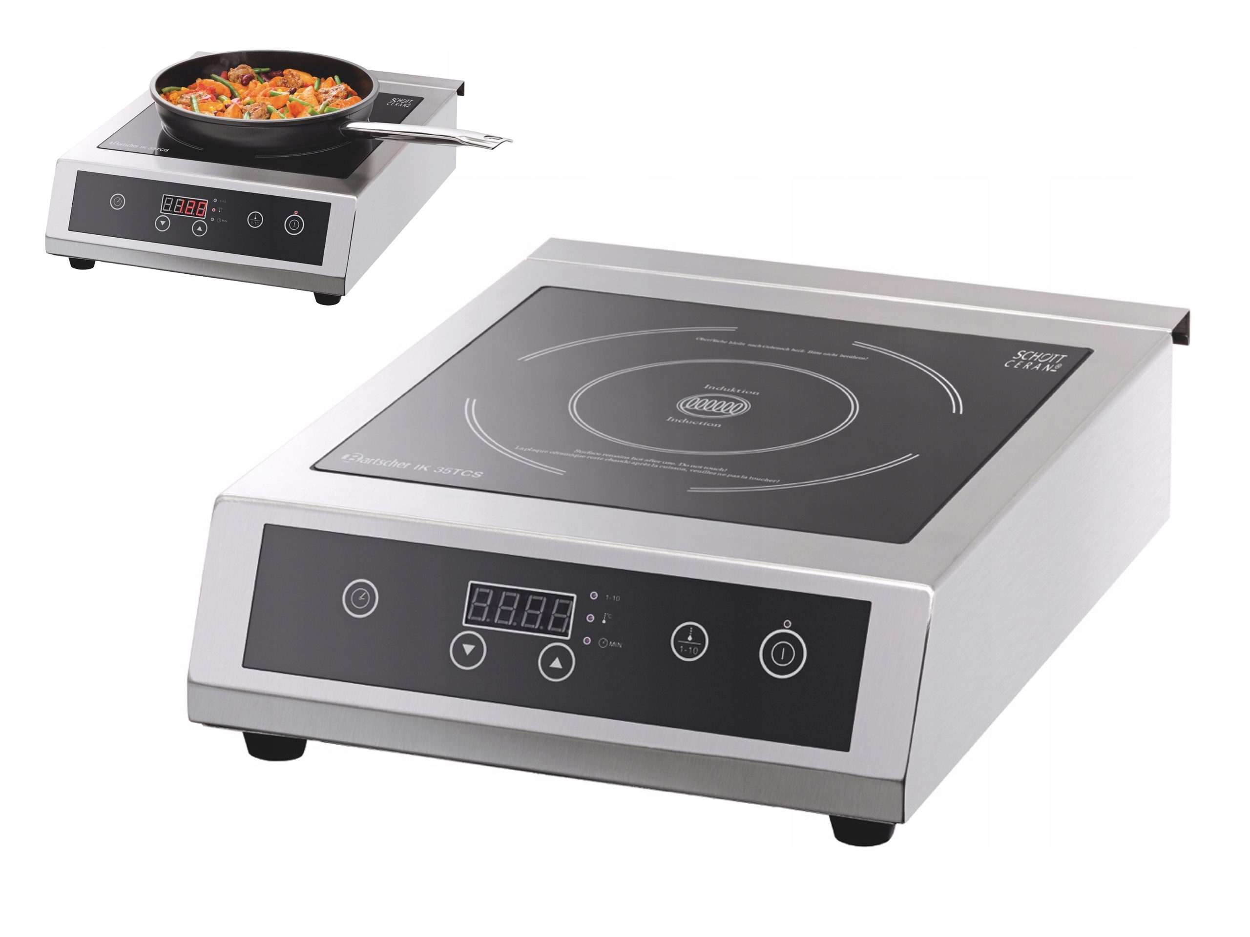 Indukční Vařič Bartscher Ik 35TCS 3500 W Deska Schott Ceran Timer