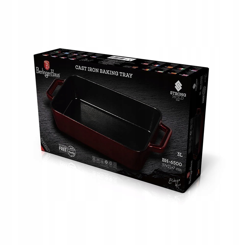 BRYTFANNA ŻELIWNA Z POWŁOKĄ CERAMICZNĄ BERLINGER H Materiał szkło