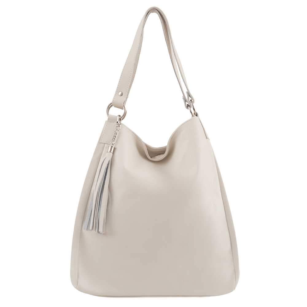 ŚMIETANKOWA TOREBKA WOREK TORBA SKÓRA NATURALNA A4