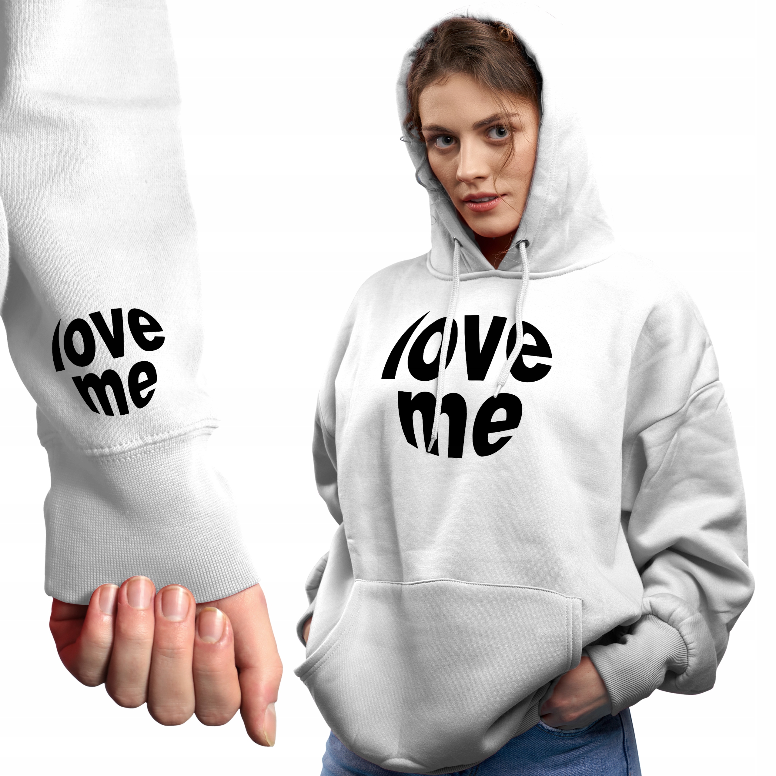 Módní Teplá mikina Dámská s kapucí Love Me Mnoho různých vzorů M