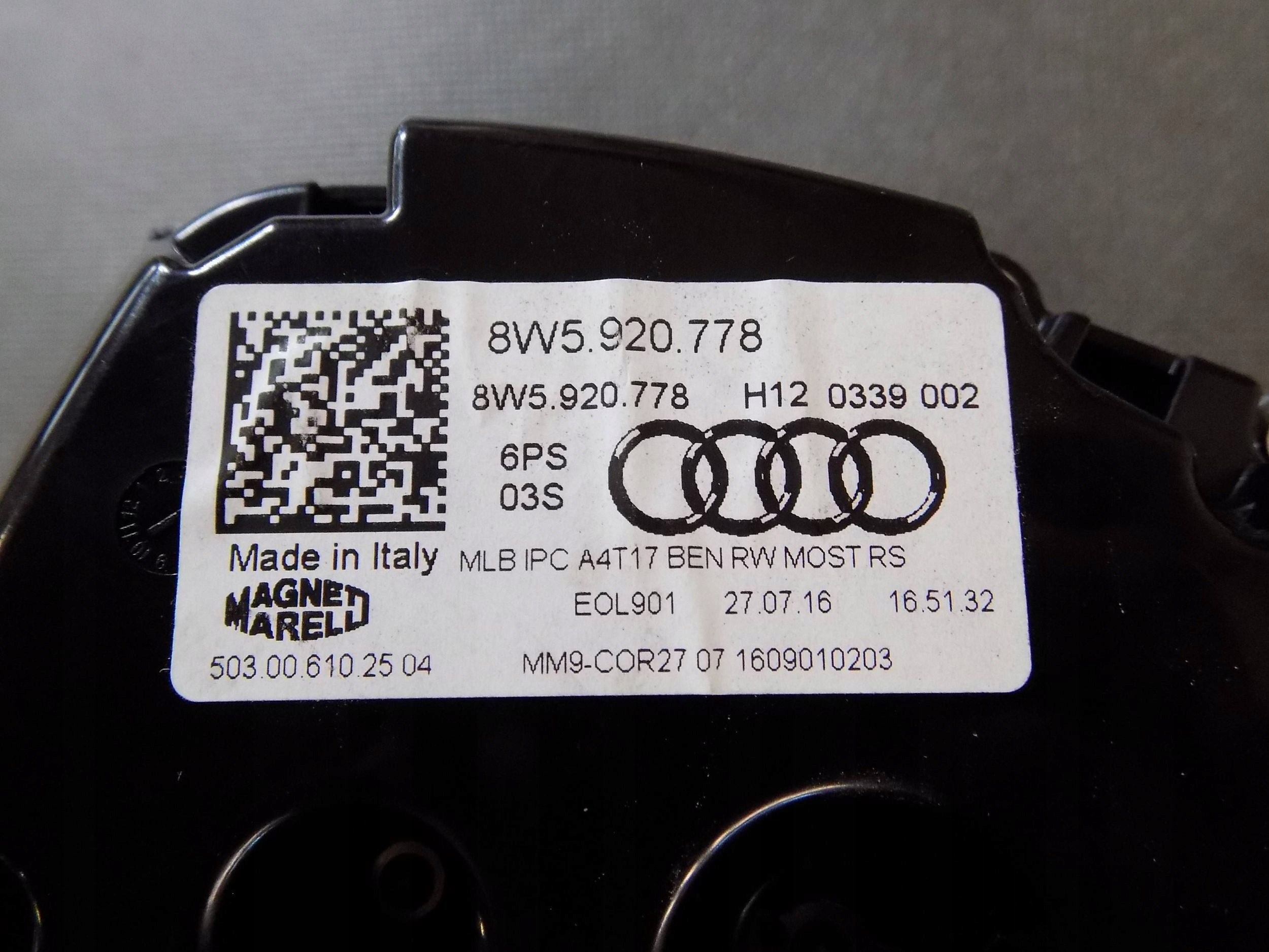 Audi RS5 8W dials dials 8W5920778
