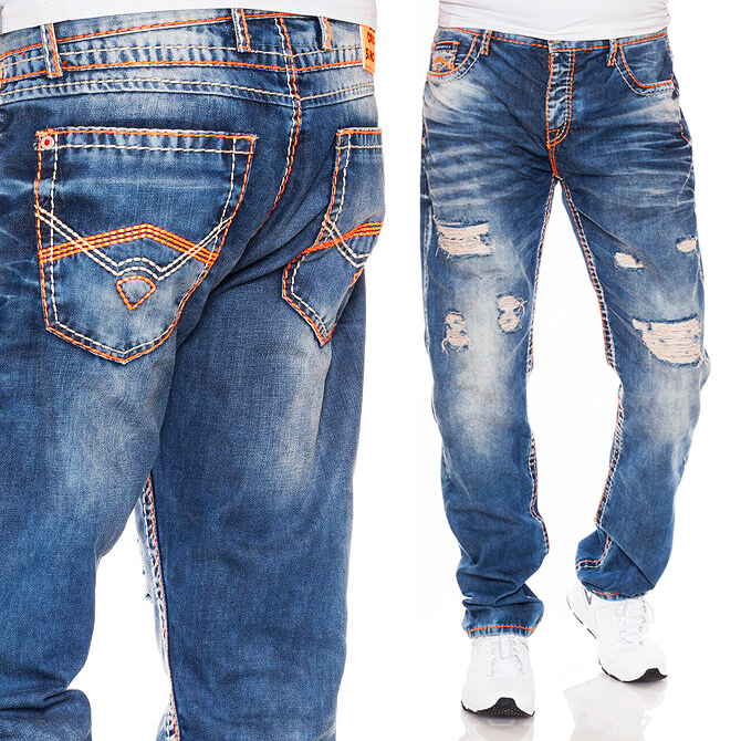 

Spodnie Jeansy Cipo Baxx Męskie Gruba Nić Kolor