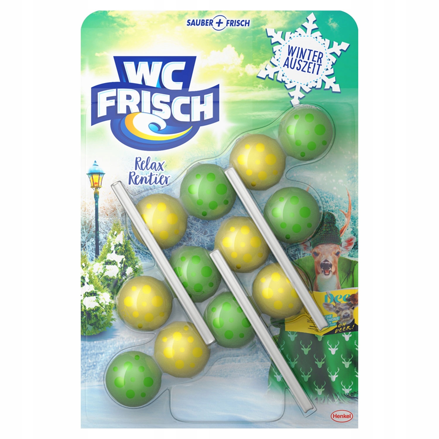 3x Wc Frisch, Relax Rentier, závěs na Wc, 3x 50 g