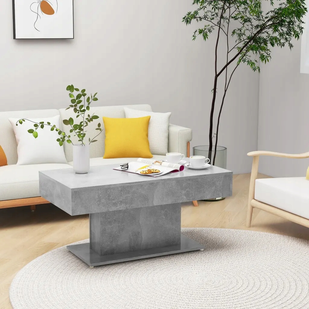 Konferenční stolek betonově šedý 96x50x45 cm kompozitní dřevo Šedá 806835
