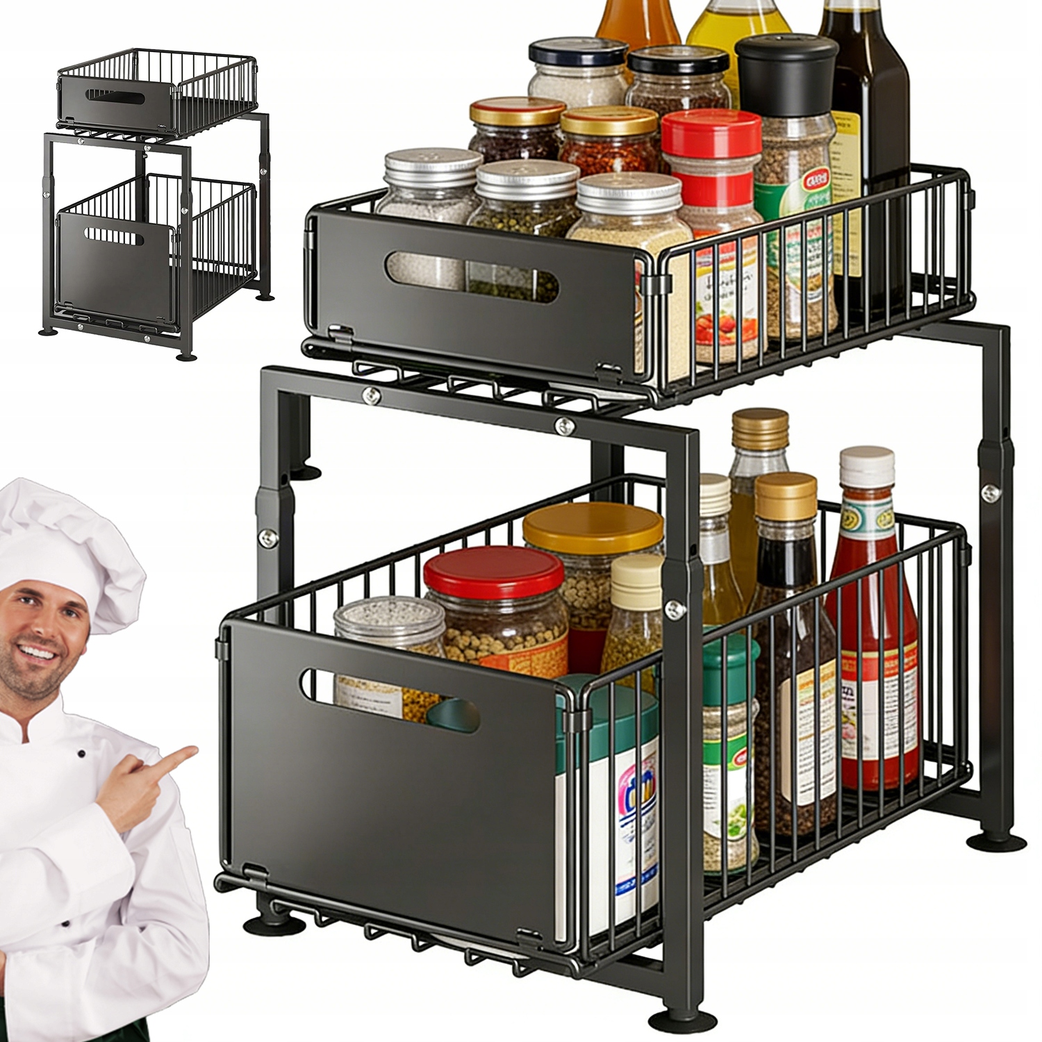 Stojanová vložka do zásuvky Výsuvná Na Koření kuchyňská police organizér