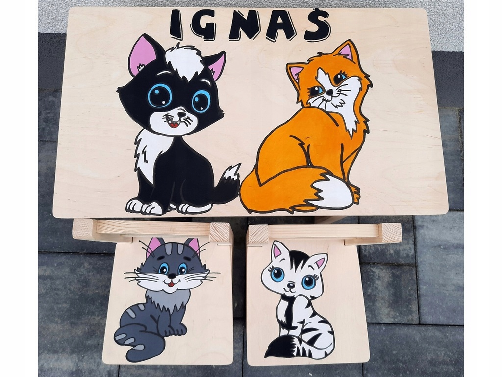 DREWNIANY STOLIK 2 KRZESEŁKA DLA DZIECI PSI PATROL Marka inna