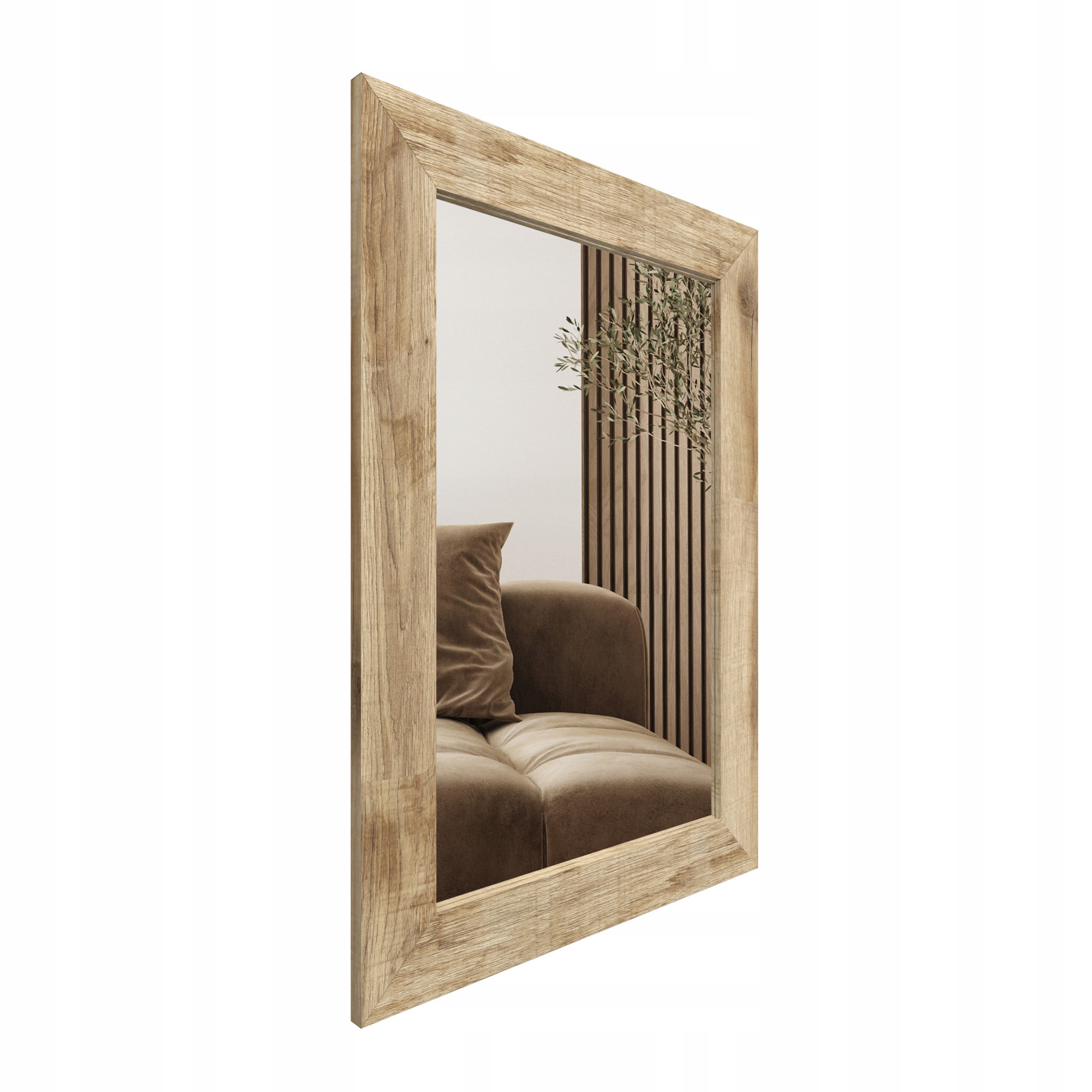 Styler Zrkadlo 60x86 cm prírodný drevený rám dekorácia do predsiene